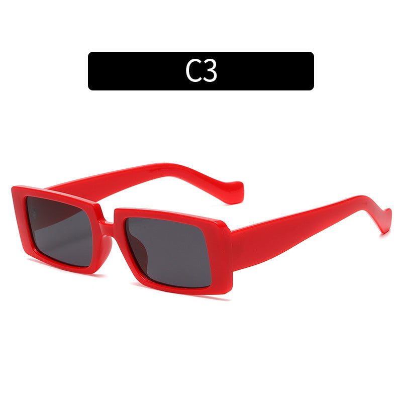 Bold Angular Contrast Frame Sunglasses