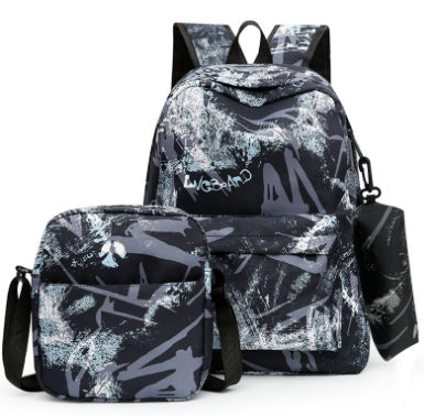 Graffiti Print Multi-Functional Backpack Set Kalsten