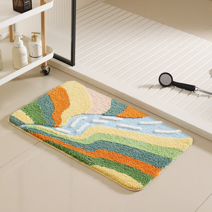 Artistic Leaf Pattern Bath Mat