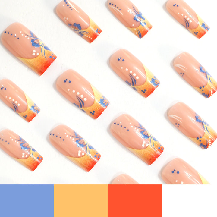 Floral Acrylic Nail Art Extensions Kalsten