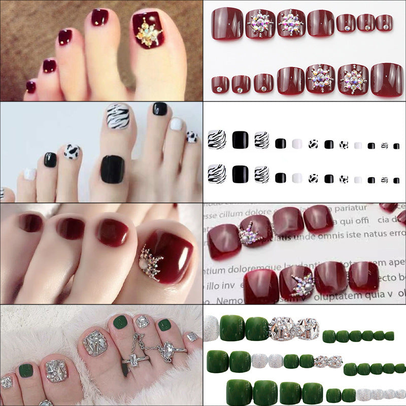 Premium Decorative Pedicure Press-On Nail Set Kalsten