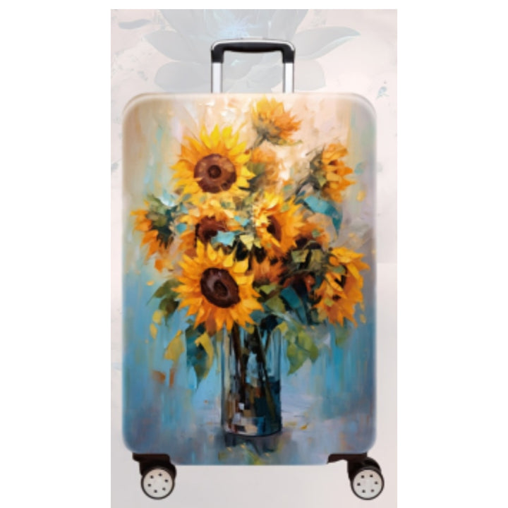 Women's Hard Shell Travel Suitcase with Elegant Lotus Design Kalsten