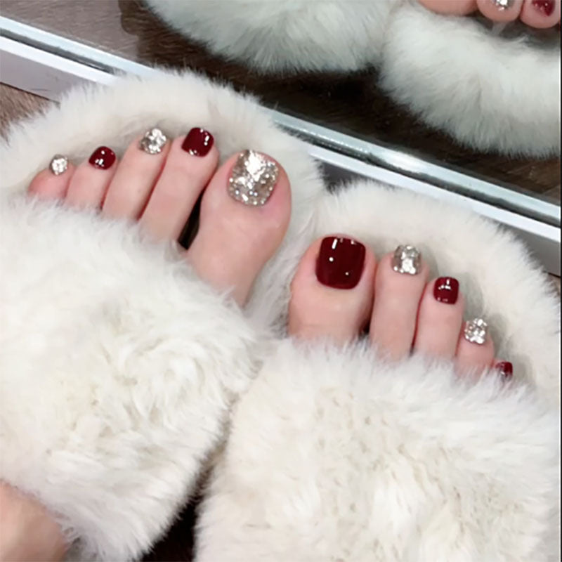 Decorative Press-On Pedicure Nail Set Kalsten
