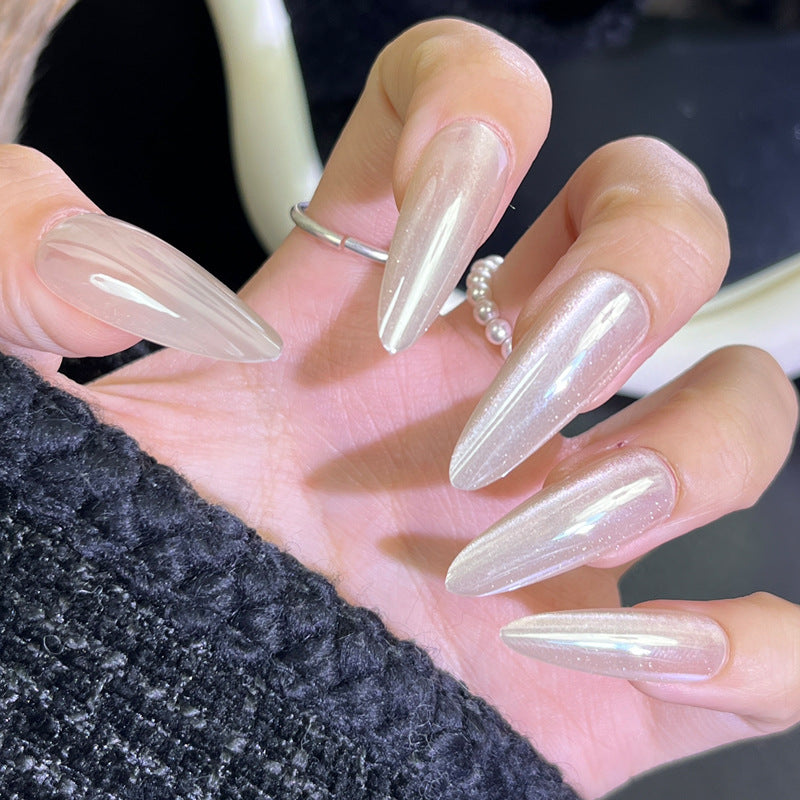 Glamorous Press-On Nail Art Set with Stylish Gemstone Accents Kalsten