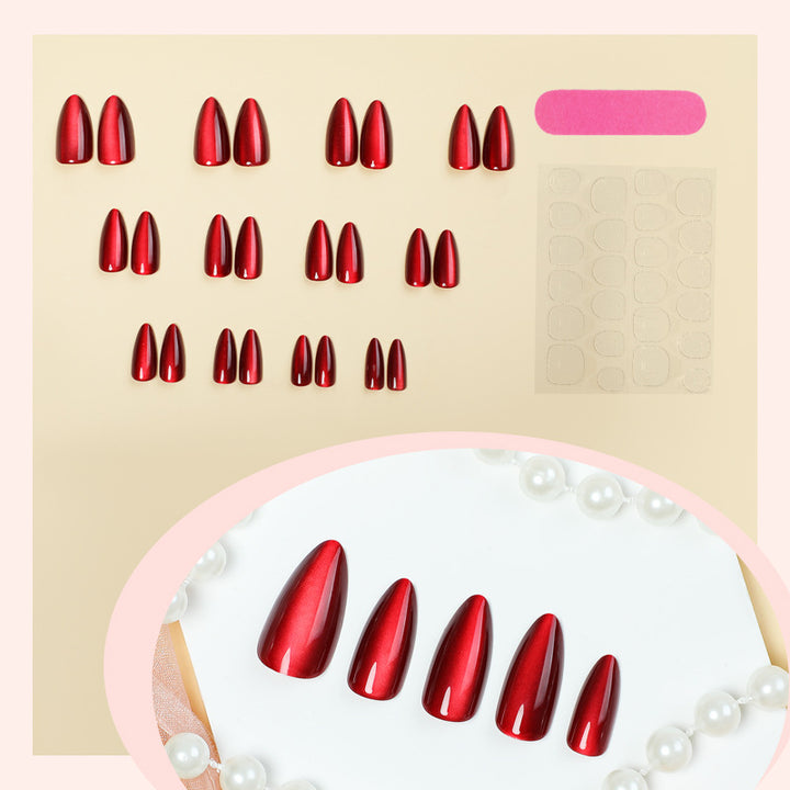 Elegant Almond-Shaped Press-On Nails with Glossy Finish kalsten