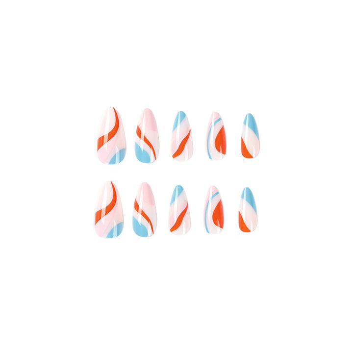 Creative Nail Art with Wave Pattern Kalsten