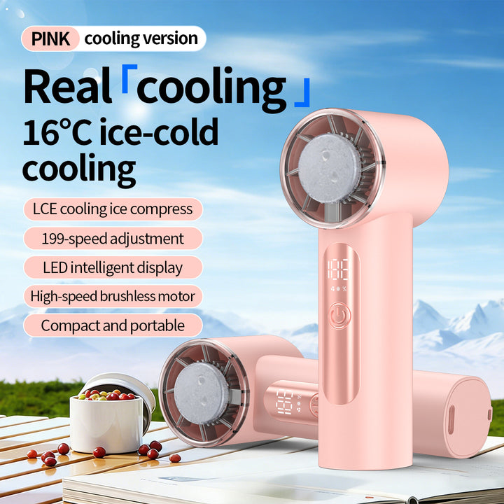 Unisex nan handheld cooling fan with ice cartridge and LED display Kalsten