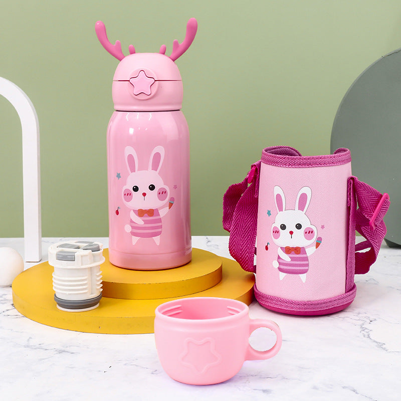 Women's Insulated Water Bottle with Funny Rabbit Design Kalsten