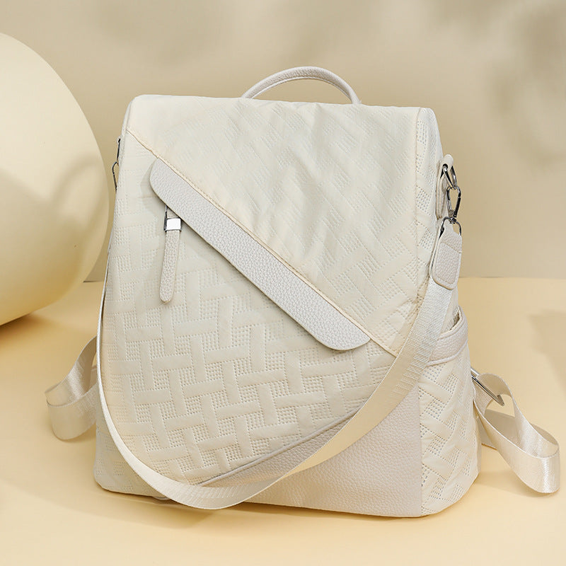 Elegant Textured Leather Backpack Kalsten