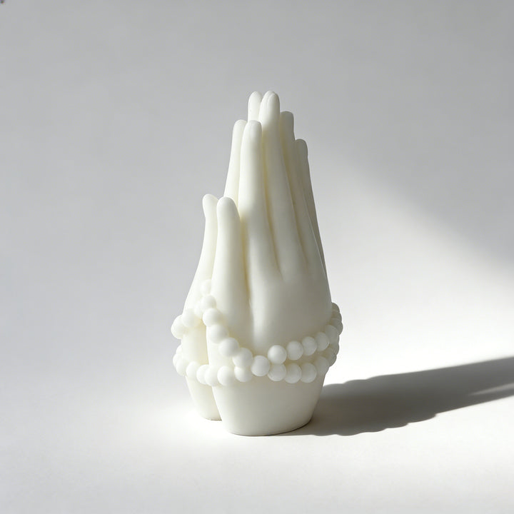 Sculpted Hands Decorative Candle