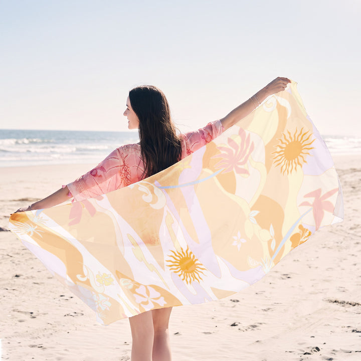 Beach towel with elegant jellyfish pattern Kalsten