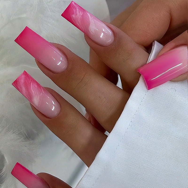 Artificial nail set with elegant ombre and glitter accents Kalsten