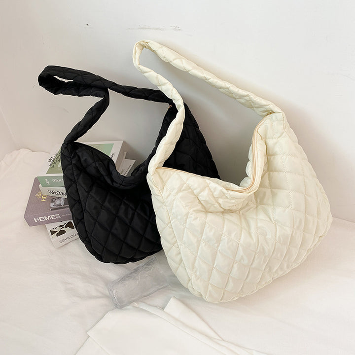 Puffed Quilted Hobo Handbag