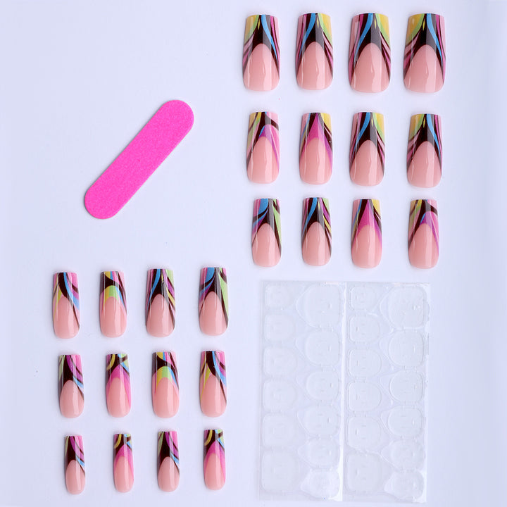 Artificial nails in modern design with colorful accents Kalsten