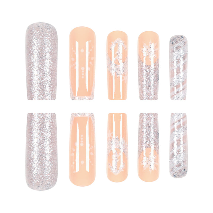 Elegant Long Press-On Nail Art Kalsten