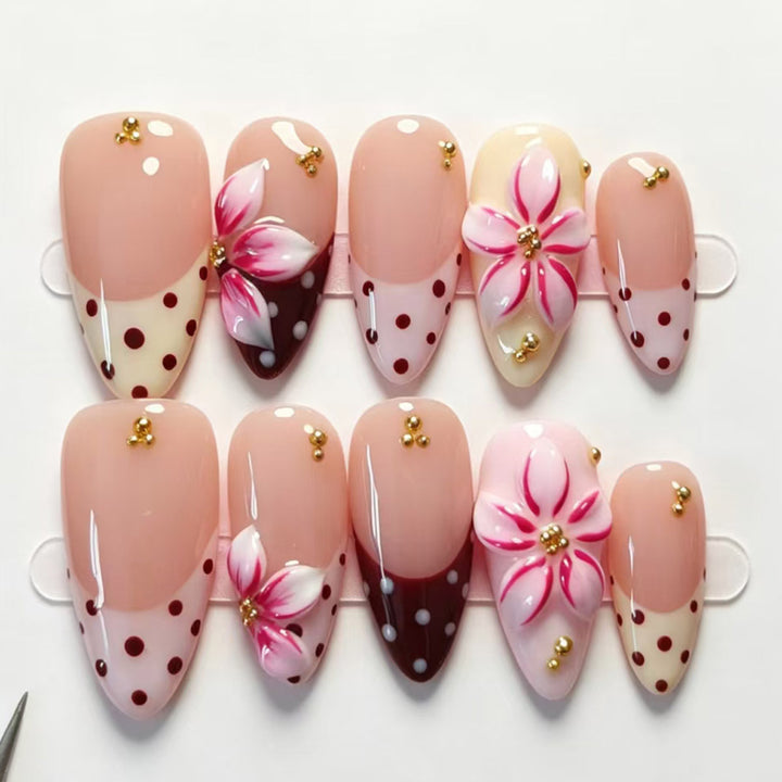 Artistic Floral Press-On Nail Tips Kalsten