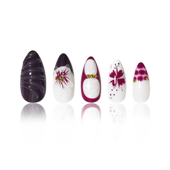Elegant Floral Art Nail Extensions Kalsten