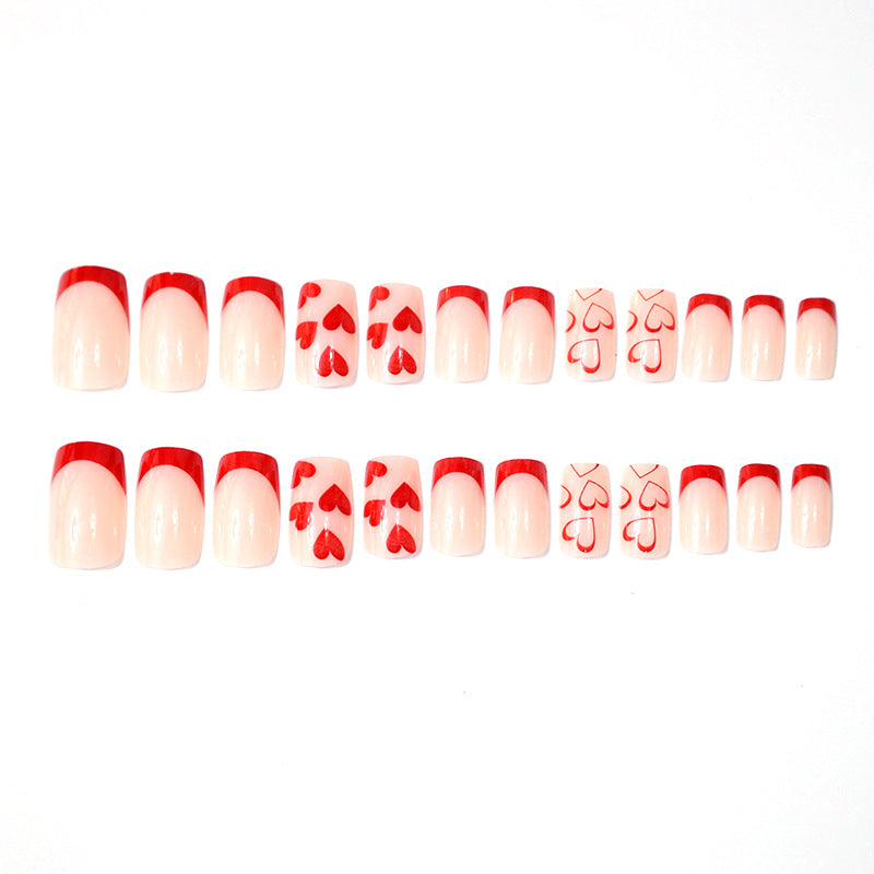 Romantic Heart-Patterned Nail Art Kalsten