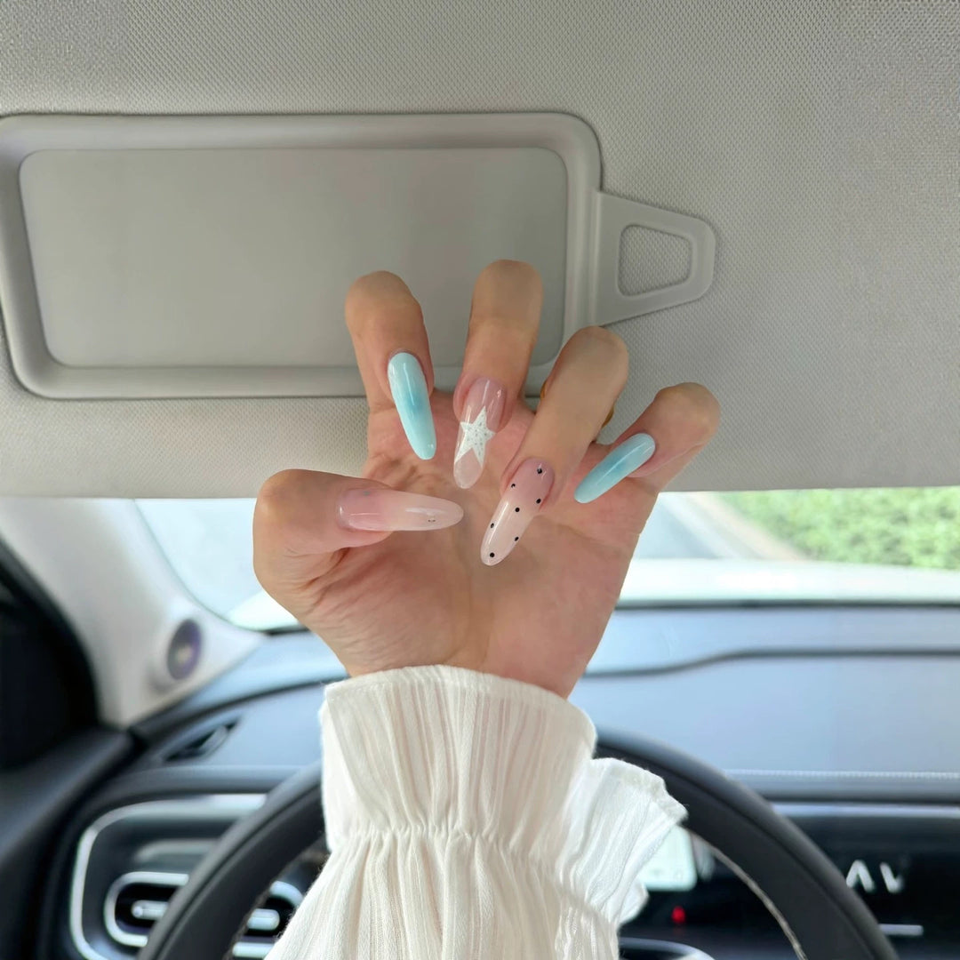 Artistic Press-On Nails with Unique Patterns