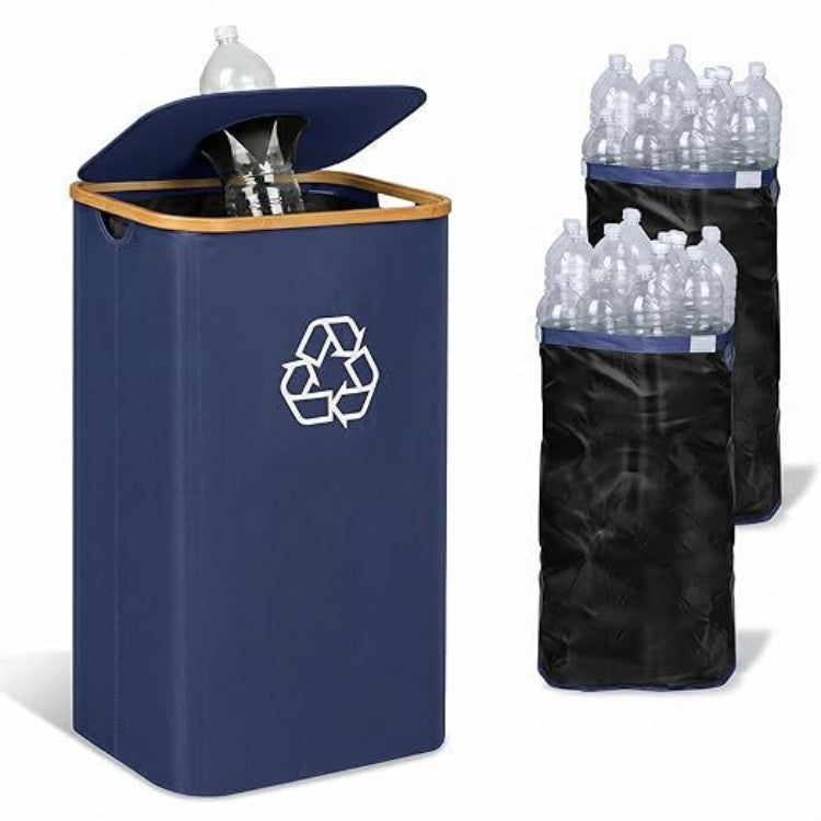 Elegant recycling bin with removable lid and compartments Kalsten