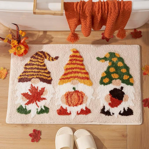 Whimsical Gnome-Themed Bath Mat Kalsten