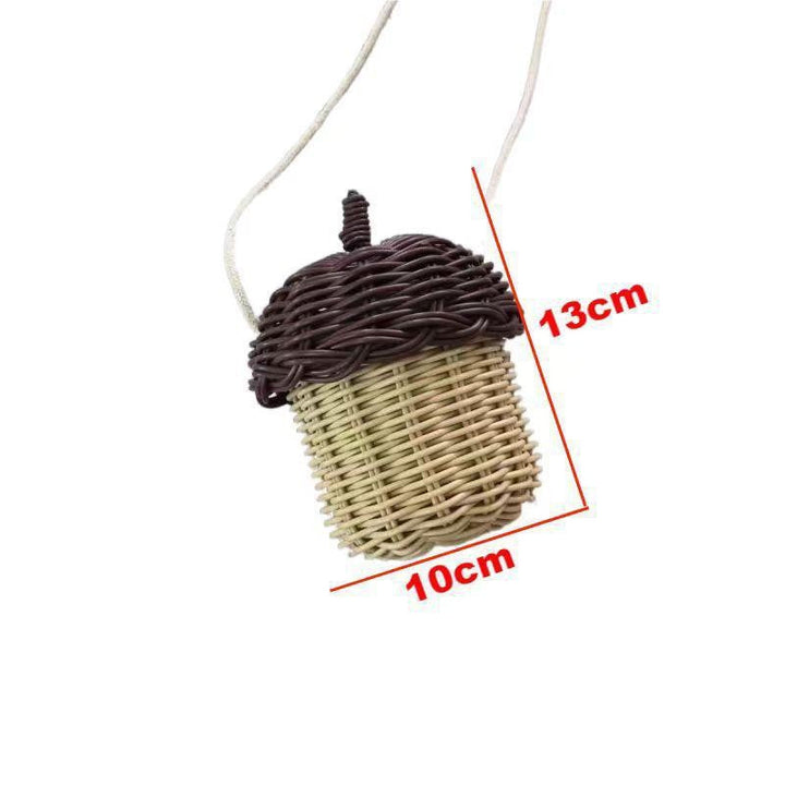 Charming Acorn-Shaped Woven Storage Hanging Basket Kalsten