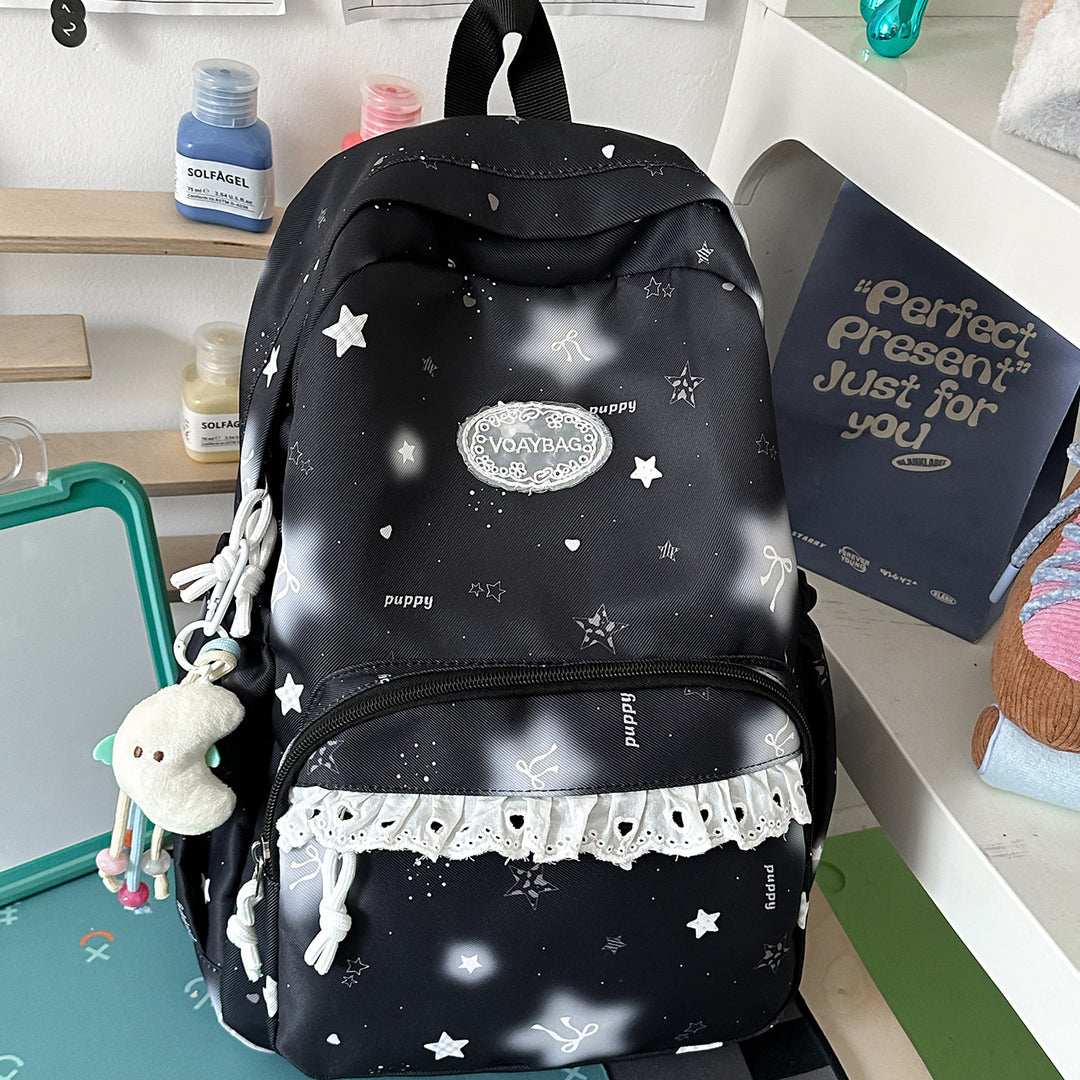 Charming Star-Embellished Casual Backpack Kalsten 1791205440