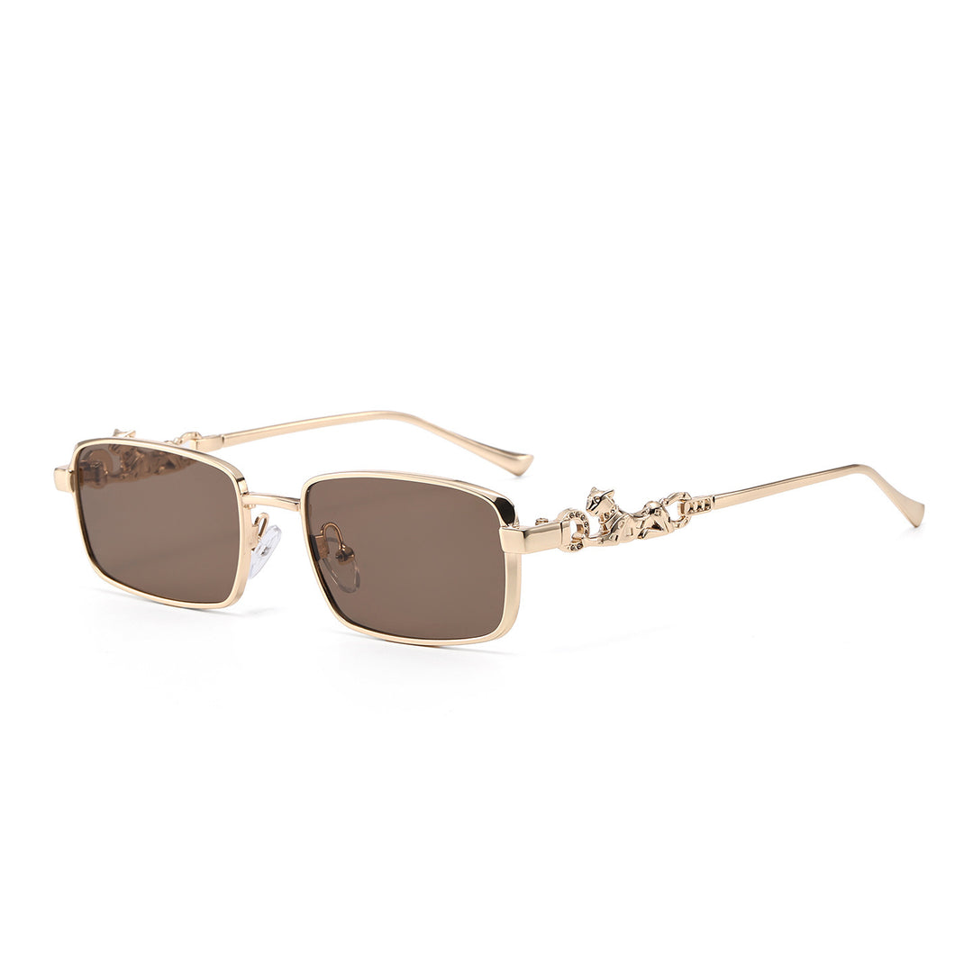 Fashion-Forward Oversized Square Sunglasses with Decorative Metallic Accents Kalsten