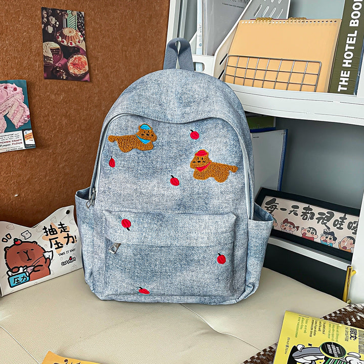 Casual Star-Print Denim Backpack Kalsten