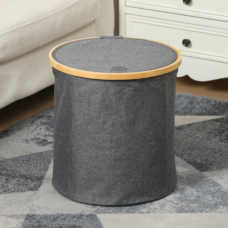 Practical laundry container with bamboo lid Kalsten