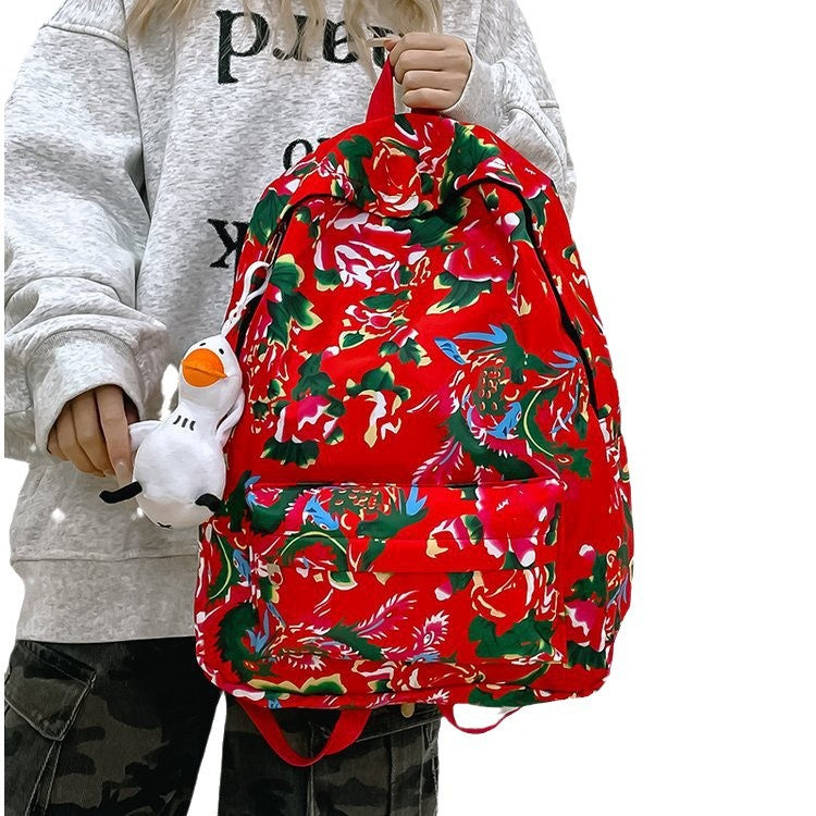 Leisure backpack with colorful floral pattern Kalsten