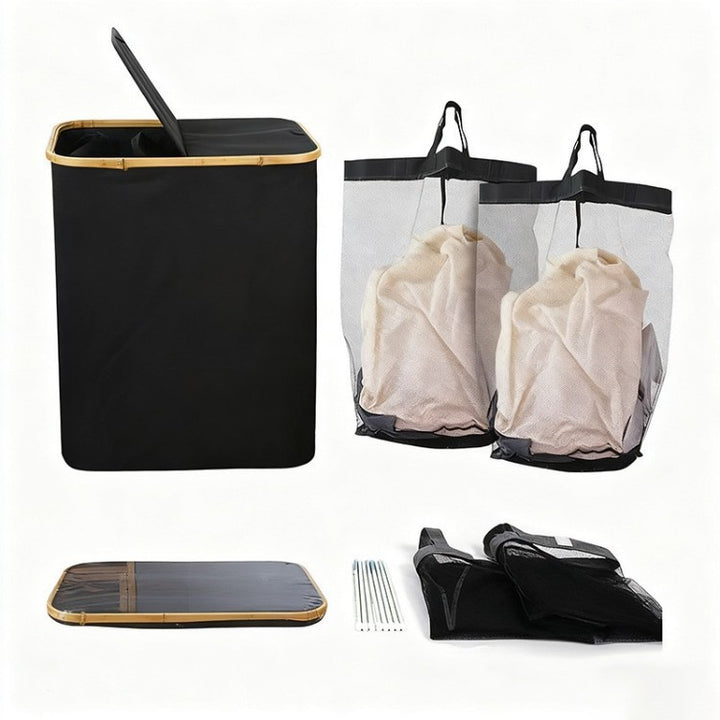High-quality laundry basket with lid and handle Kalsten