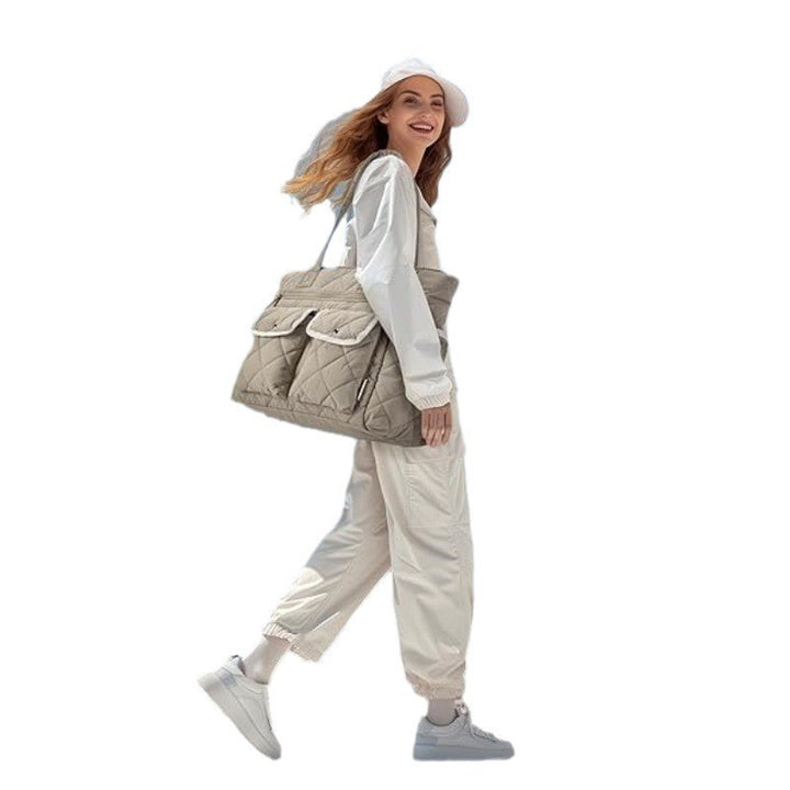Quilted Tote Bag with Practical Outside Pockets Kalsten
