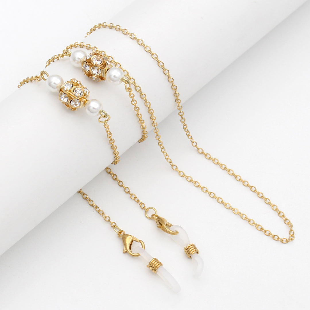Elegant Pearl-Accented Eyewear Retainer Chain Kalsten