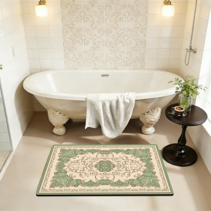 Elegant Vintage Floral Bath Mat Kalsten 1788245864