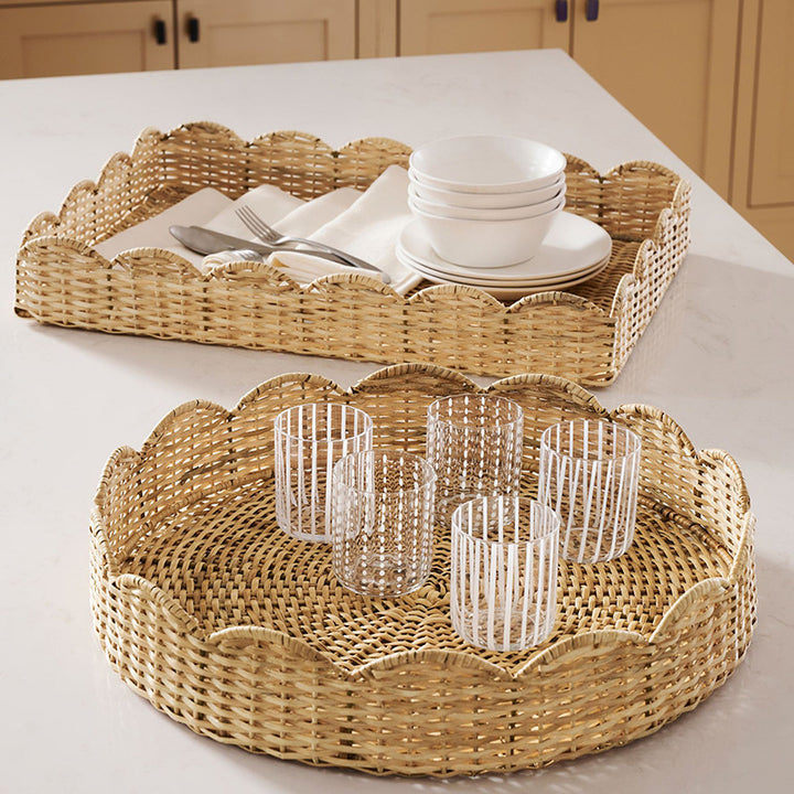 Scalloped Woven Storage Tray Kalsten