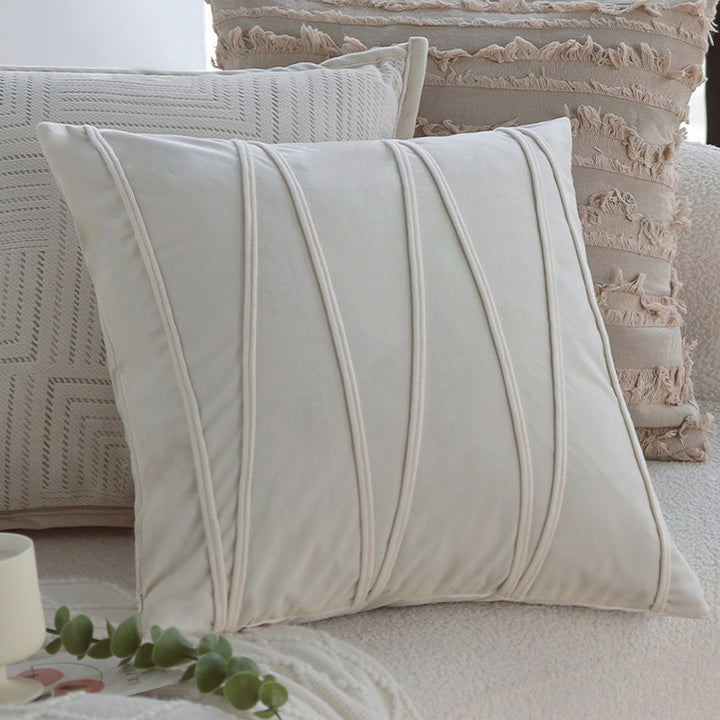 Decorative cushion with structured stripes and soft cotton cover Kalsten