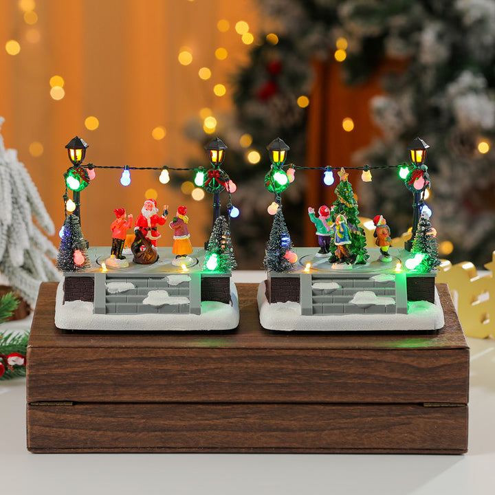 LED Illuminated Christmas Scene Figurine Kalsten