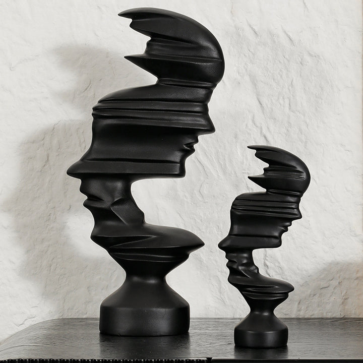 Abstract Human Face Sculpture
