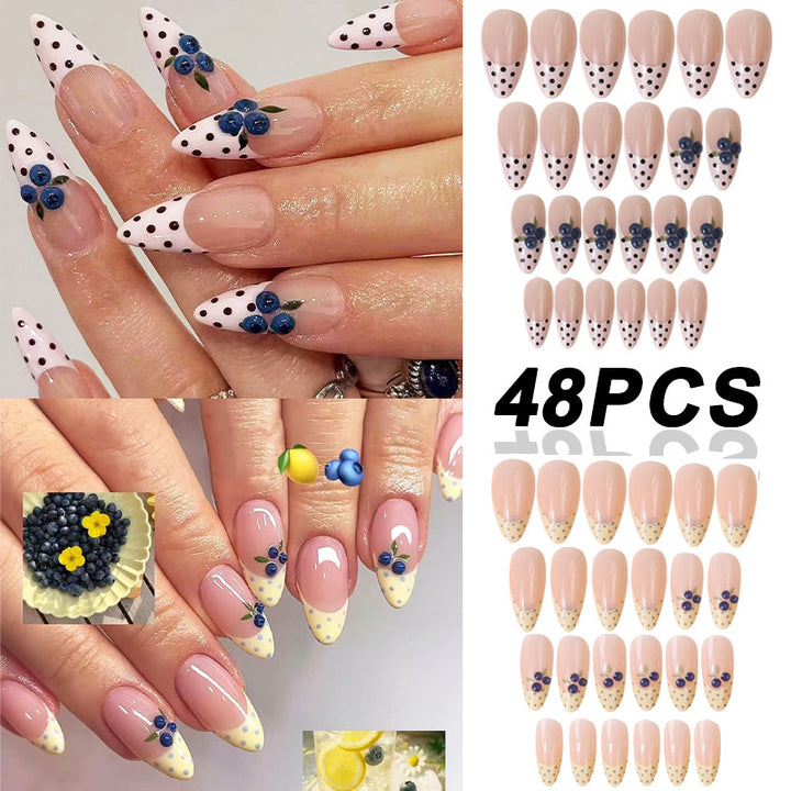 French Tip Floral Press-On Nail Set Kalsten