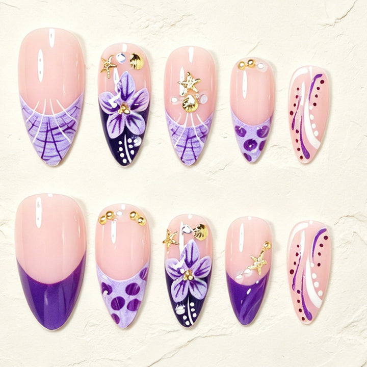 Decorative Floral Stiletto Nail Art Kalsten