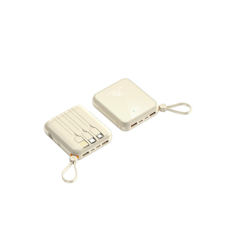 Portable power bank with integrated charging cable and LED display Kalsten