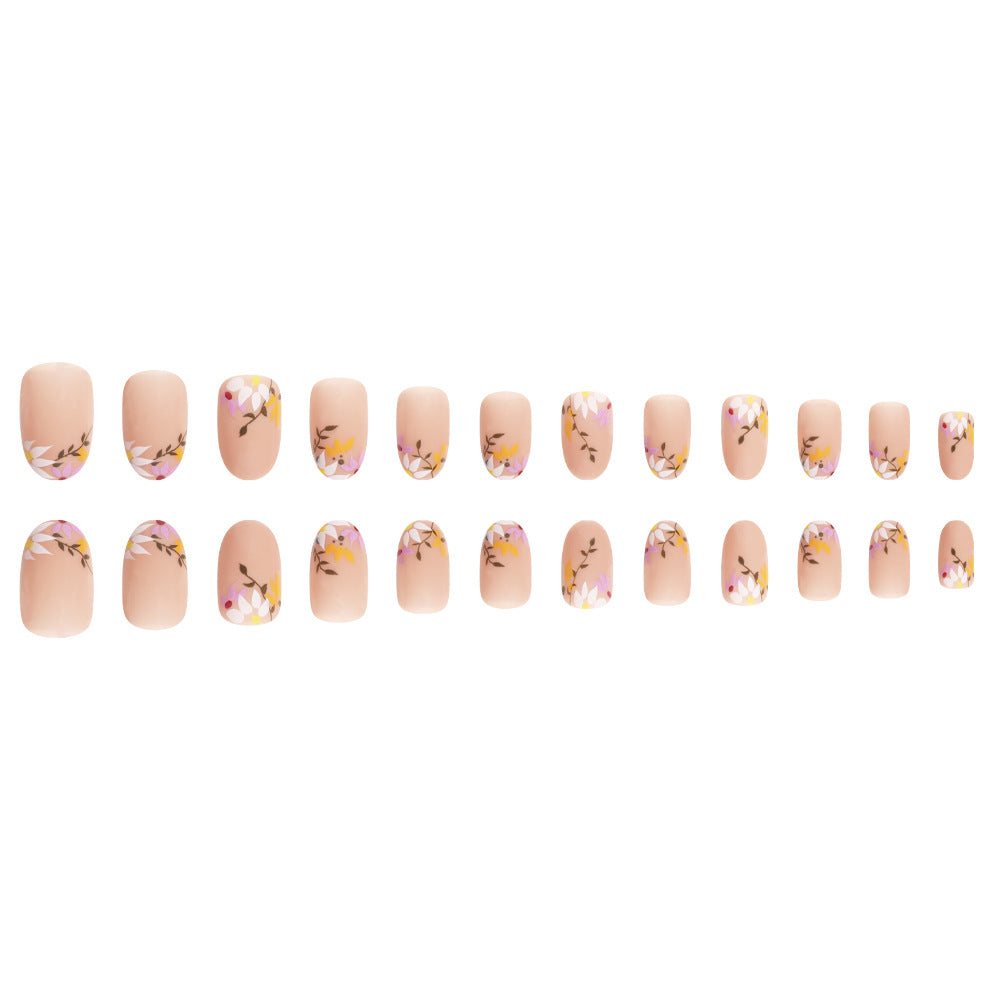 Floral Decorative Press-On Nail Set Kalsten