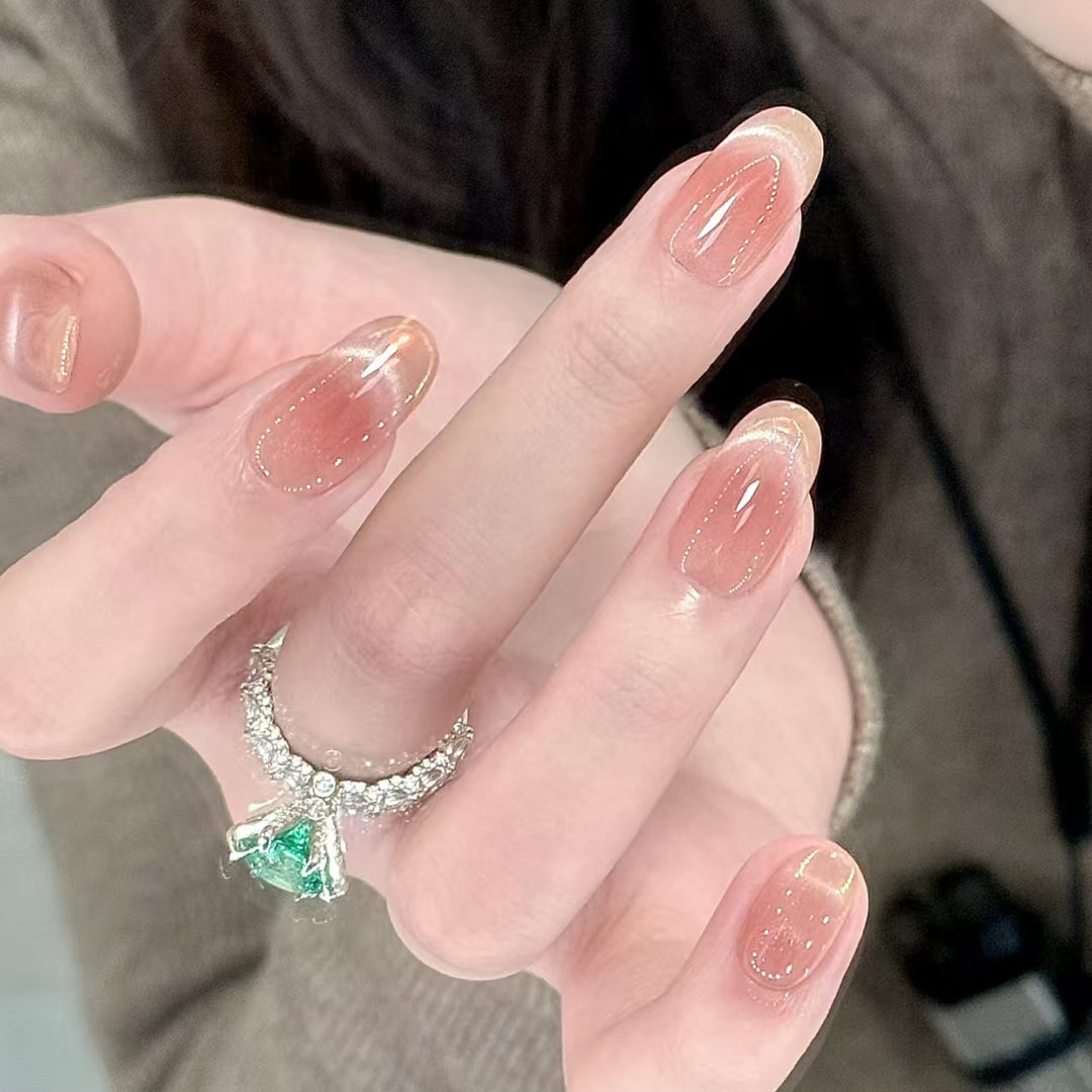 Elegant Glossy Press-On Nail Extensions Kalsten