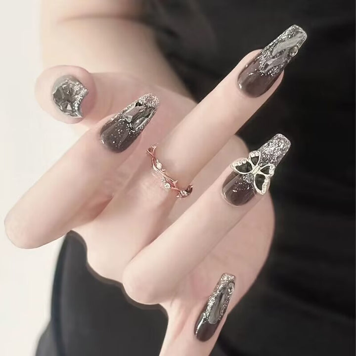 Elegant Floral French Tip Press-On Nails Kalsten