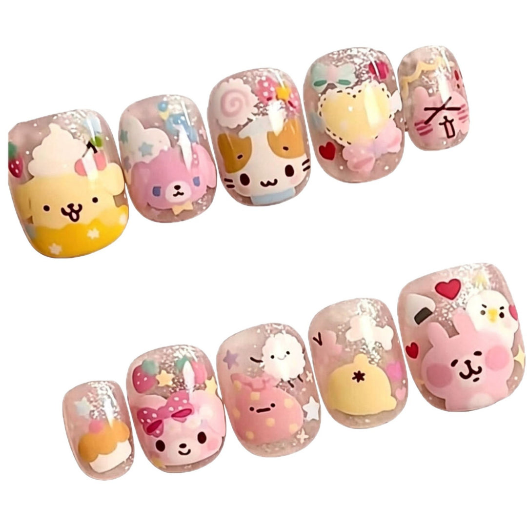 Whimsical Cartoon Character Nail Art Set Kalsten