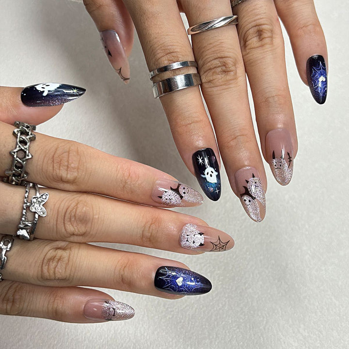 Decorative Press-On Nail Set with Artful Designs Kalsten