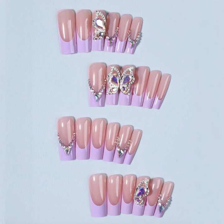 Acrylic nail set with luxurious 3D accents Kalsten