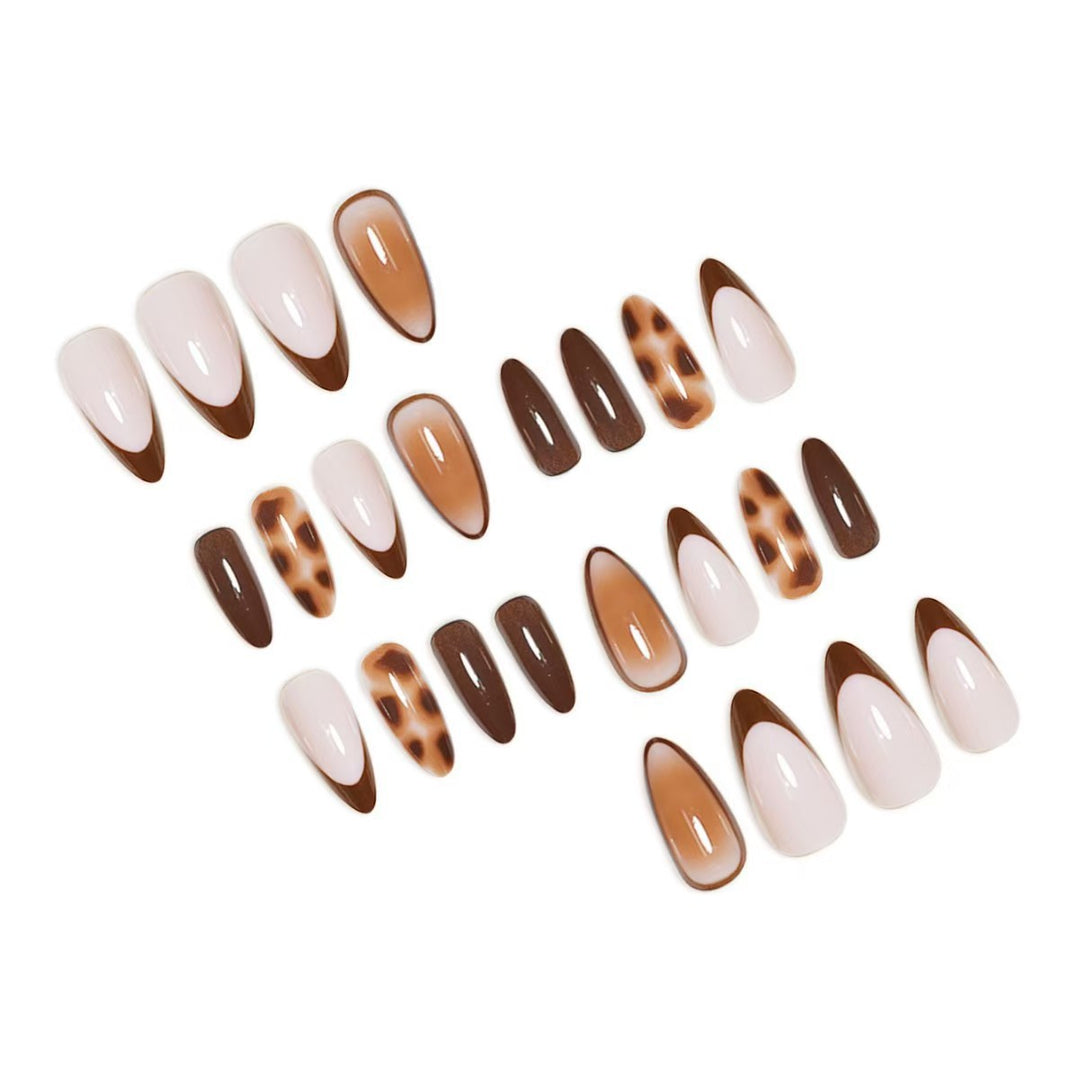 Elegant Artificial Nails in Fashionable Mink Brown Color Kalsten