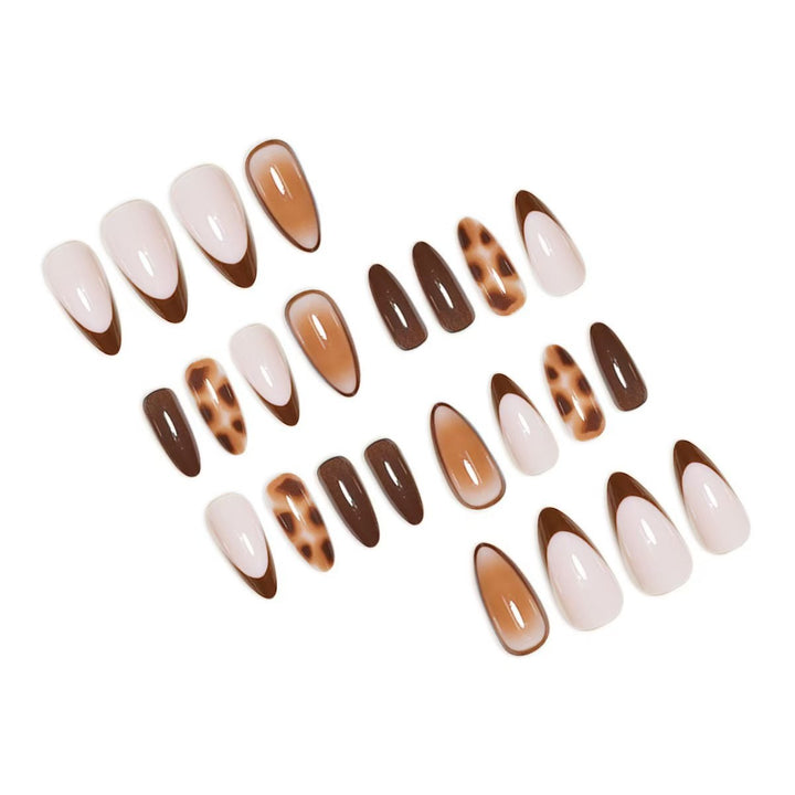 Elegant Artificial Nails in Fashionable Mink Brown Color Kalsten